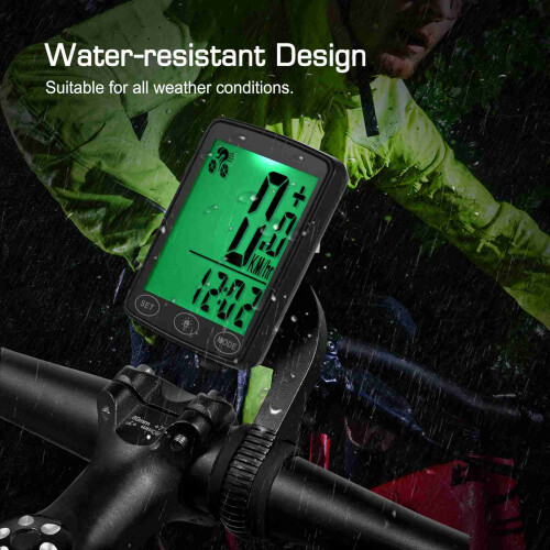Compteur de vélo câblé avec rétroéclairage LED 6.5x4.5cm 1