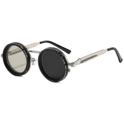 (Silvery)Visionguard NF Sunglasses,Visionguard ND Filter Sun Glasses,Punk Cross-mirror