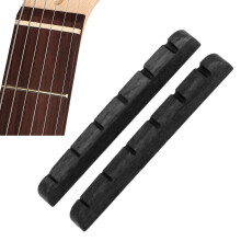 2 piezas de cejuelas de hueso negras para Strat de 6 cuerdas 42x4.5x3.5 mm