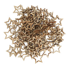 100 piezas de estrellas de madera maciza huecas decorativas para bricolaje