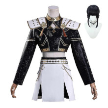 (L,Zoey With Wig)KPop Demon Hunters Zoey Cosplay Costume Set Halloween Party Fancy Dress for Womens Black