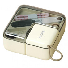 (Cream)Sewing Tool Set with Hand Rope Portable Beginners Sewing Thread Needle Threader Scissors Kit for Torn Clothes