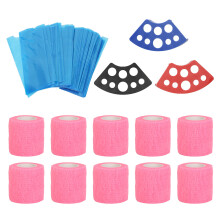200 pièces de capuchons bleus pour stylo à tatouage, ruban de 1,8 m x 5 cm