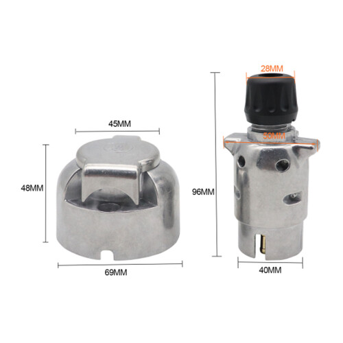 Anhängersteckdose aus Aluminium DC12V 7-polig 6A Kit 1