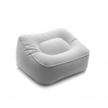 (Grey)Portable Inflatable Foot Rest Pillow Cushion PVC Air Travel Office Home Leg Up Footrest Relaxing Feet Tool