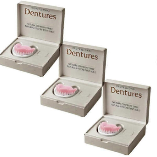 (3pcs)1/2/3x Advanced Customized Full Denture Set, Silicone Reline Denture Set