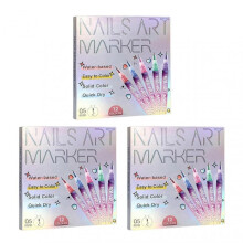 (3 Sets)0.5mm Nail Polish Pens Set DIY Nail Art Graffitis Pen with 0.5mm Tip for Wearable Nails