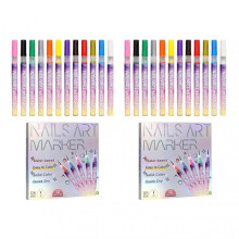 (2 Sets)0.5mm Nail Polish Pens Set DIY Nail Art Graffitis Pen with 0.5mm Tip for Wearable Nails