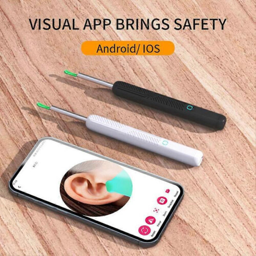 (White)Ear Wax Removal Tool Kit with Camera Comfortable Painless Ear Picking Spoon Smart Visual Ear Cleaner with 6 Ear Scoops 2
