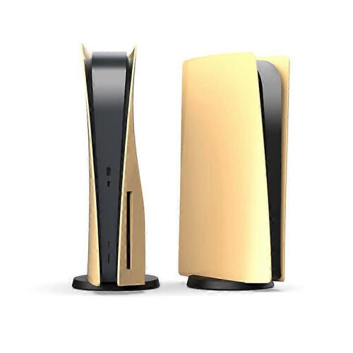 (Gold)PS5 Console Cover Hard Shockproof Face Plates Anti-Scratch Dustproof Replacement Faceplate Shell 1