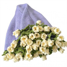 (Yellow)90cm Crochet Flowers Blanket Unfinised DIY Knitted Blanket for Women Mother's Day Bouquet Birthday Gift