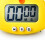 Gelber digitaler Timer-Wecker, Kunststoff, 1x AAA 11