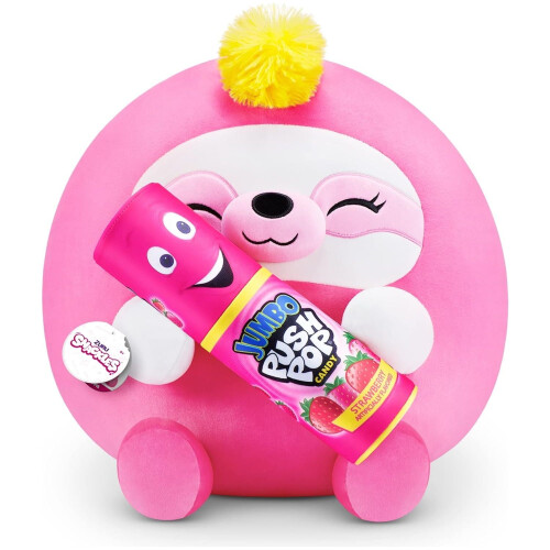 Zuru ZURU Snackles Sloth 35cm Push Pop Bazooka Strawberry Plush