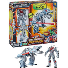 Marvel Mech Strike Mechasaurs, Ultron Primeval de 4.5'' con T-R3X, Juguetes de Superhéroes para Niños 4+