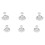 16 pezzi clip per piumone a forma di stella 3x3x3 cm grigio solido 6
