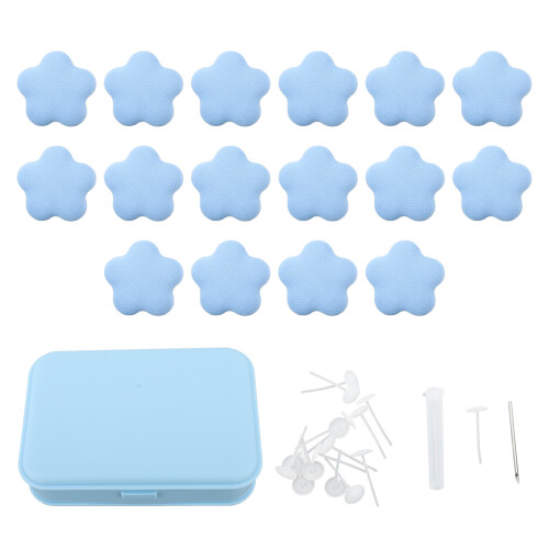 16 Stück Bettbezugclips, sternförmig, 3 x 3 x 3 cm, blau 1
