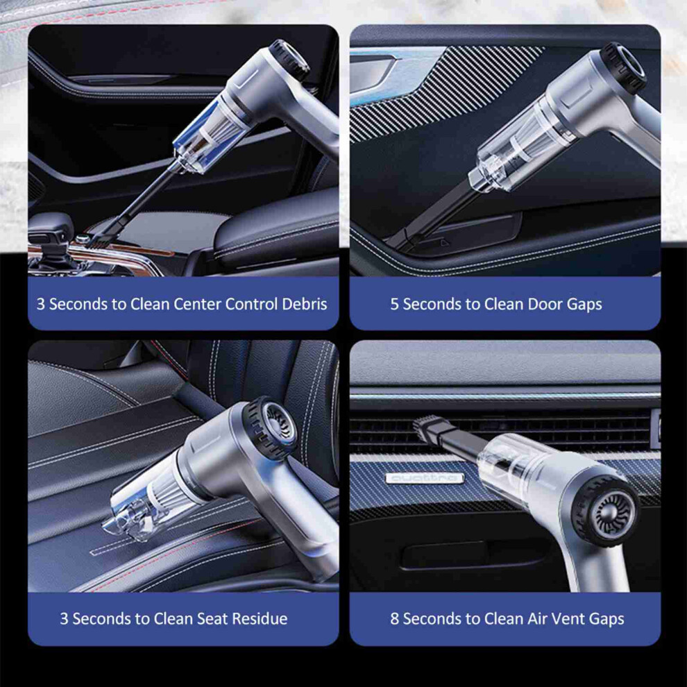 4 in 1 Wireless Car Vacuum 11000PA, Portable 380g, Silver/Green-image-OPC-PJDTX5P-NEW