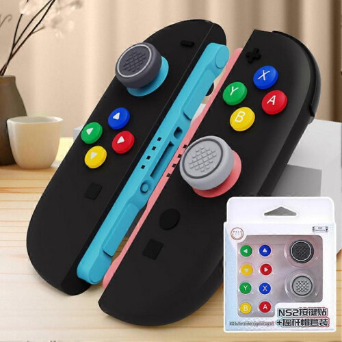 (B)For Switch 2 Silicone Button Covers Thumb Grip Set Easy to Install for Switch 2 Accessories 2