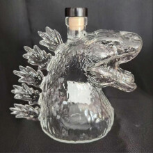 (C)Funny Godzilla-Shaped Liquor Dispenser Decorative Unique Glass Decanter for Home bar