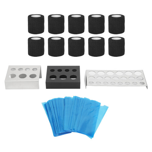 Kit tatuaggio, 200 pezzi, coperture, 12  4,5 cm; 10 GripColor