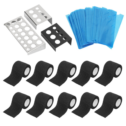 Kit tatuaggio, 200 pezzi, coperture, 12  4,5 cm; 10 GripColor 2