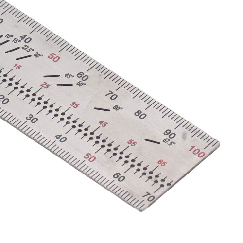 Règle de mesures en L 100 mm équerre de menuisier argentée 2
