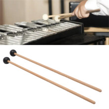 2PCS Glockenspiel Mallet Set, Rubber & Solid Wood, 16.5 Inch