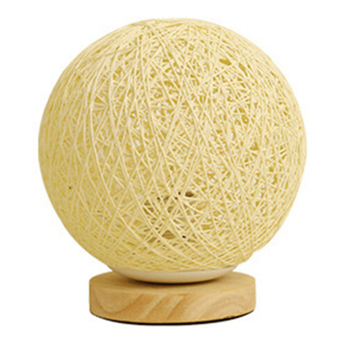 Lampe de table LED à boule en rotin 3 W, à intensité variable, naturelle 2
