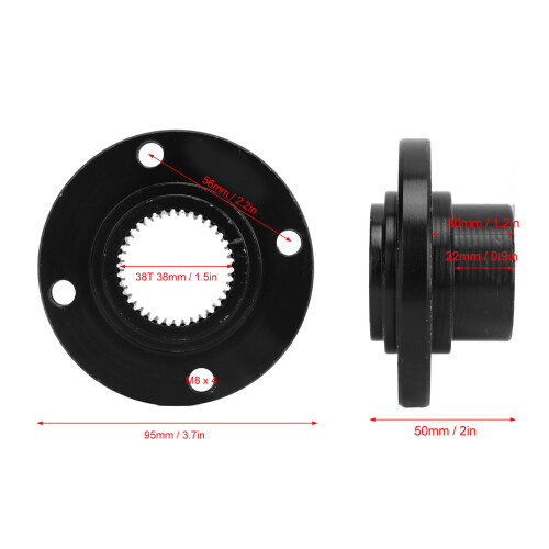 Support d'essieu arrière en acier 38T/38 mm pour quads 50cc-250cc 1