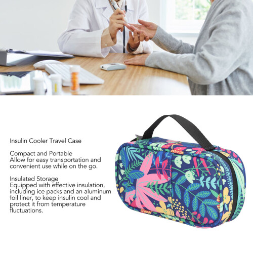 Insulin Cooler Travel Case with Ice Pack - Tropical Rainforest Pattern 2