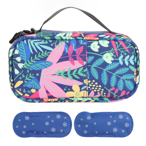 Insulin Cooler Travel Case with Ice Pack - Tropical Rainforest Pattern 1