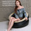 Inflatable Couch Portable Ergonomic Blow Up Sofa 75x75x45cm Brown 8