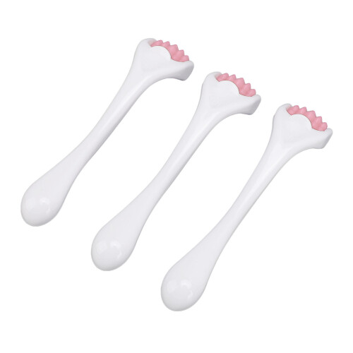 3 pezzi in silicone roller massaggiante per viso e occhi rosa
