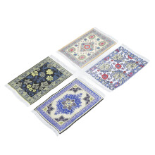 4 piezas de alfombras para casa de muñecas 9.8cm x 16cm tela, lavable