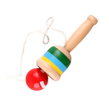 Mini Holz Fangball-Becher Fangballspielzeug für traditionelles Spiel, Wettbewerbsprogramm, Kindergartenbedarf, Rot