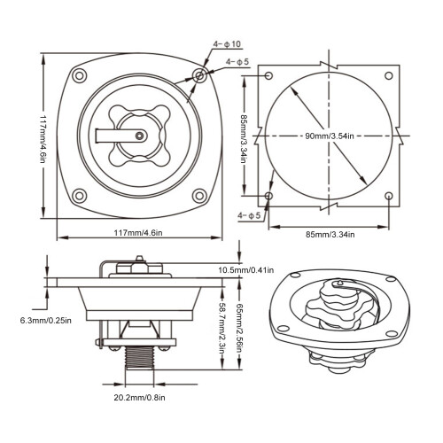 RV-Wandhalterung Füllregler Weiß 85mm/20.2mm 1