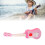 Kids Plastic Ukulele 35cm Pink Rabbit Style 4 Strings Educational Music Gift 5