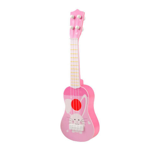 Kids Plastic Ukulele 35cm Pink Rabbit Style 4 Strings Educational Music Gift 2