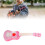 Kids Plastic Ukulele 35cm Pink Rabbit Style 4 Strings Educational Music Gift 11