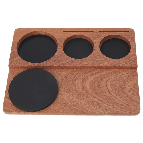 Estación de compactación para café de madera de sapeli 24  19  2,5 cm 1