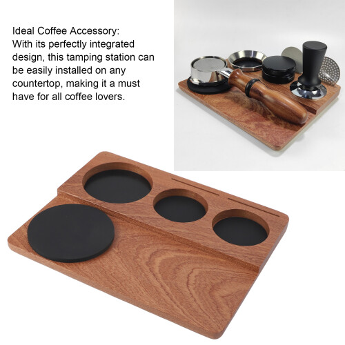 Estación de compactación para café de madera de sapeli 24  19  2,5 cm 2
