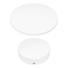 2-in-1 Rotierende Präsentationsständer Stumme Drehbare Schmuckdisplay-Drehteller für Uhren Kosmetik Fotografie Weiße Taste