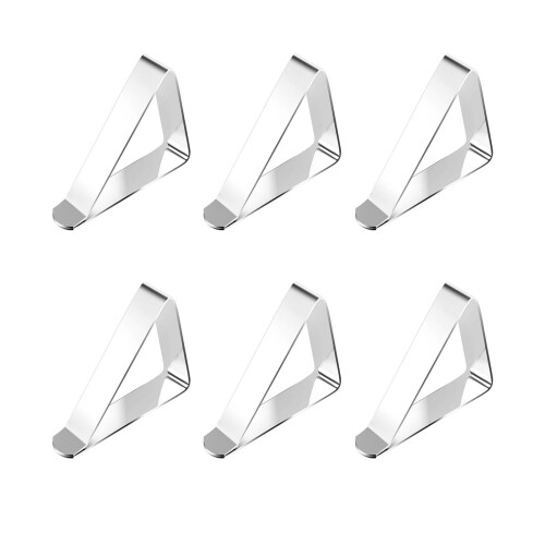 6 Stück Edelstahl-Tischdeckenclips, 5 cm, Silber 1