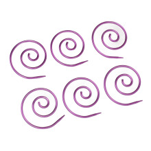 Conjunto de 6 agujas de cable en espiral para tejer, color morado, 4x3,6 cm