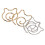 Set di 4 aghi a spirale oro e argento 3.9x3.1/3.5x4.3 cm 11