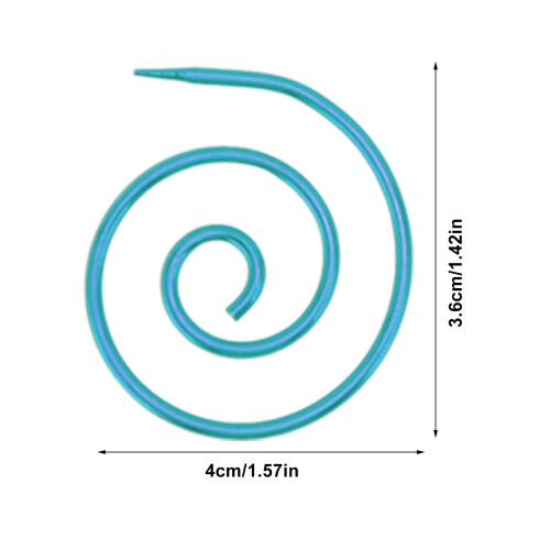 6 pezzi di ferri da maglia a spirale per cavo, blu, 4x3.6cm 1