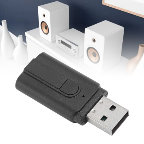 Adattatore USB Bluetooth 5.3 per auto con microfono ausiliario da 3,5 mm