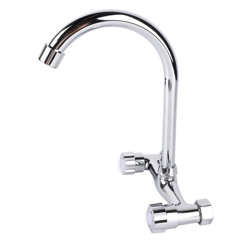Wall Mount Kitchen Faucet Stainless Steel 2 Handles, Smooth Surface 1