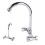 Wall Mount Kitchen Faucet Stainless Steel 2 Handles, Smooth Surface 16