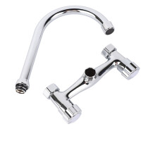 Wall Mount Kitchen Faucet Stainless Steel 2 Handles, Smooth Surface